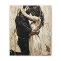 Devotional Kneeling Couple Canvas Art — Faith & Marriage Expressionist Wall Decor
