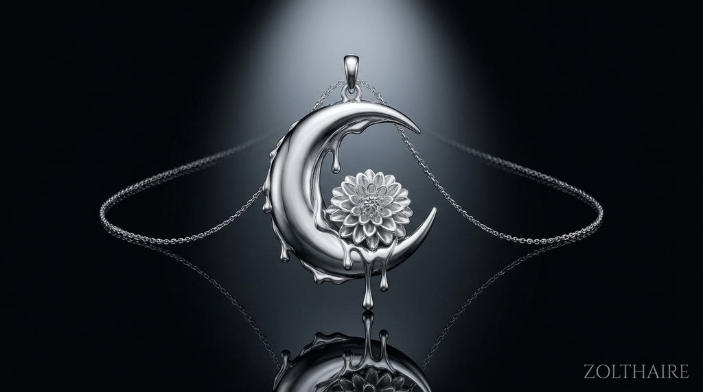 Dahlia Crescent Pendant Necklace — Affordable Luxury Edition