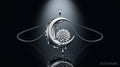 Dahlia Crescent Pendant Necklace – Moon Flower Pendant in Silver or Solid Gold