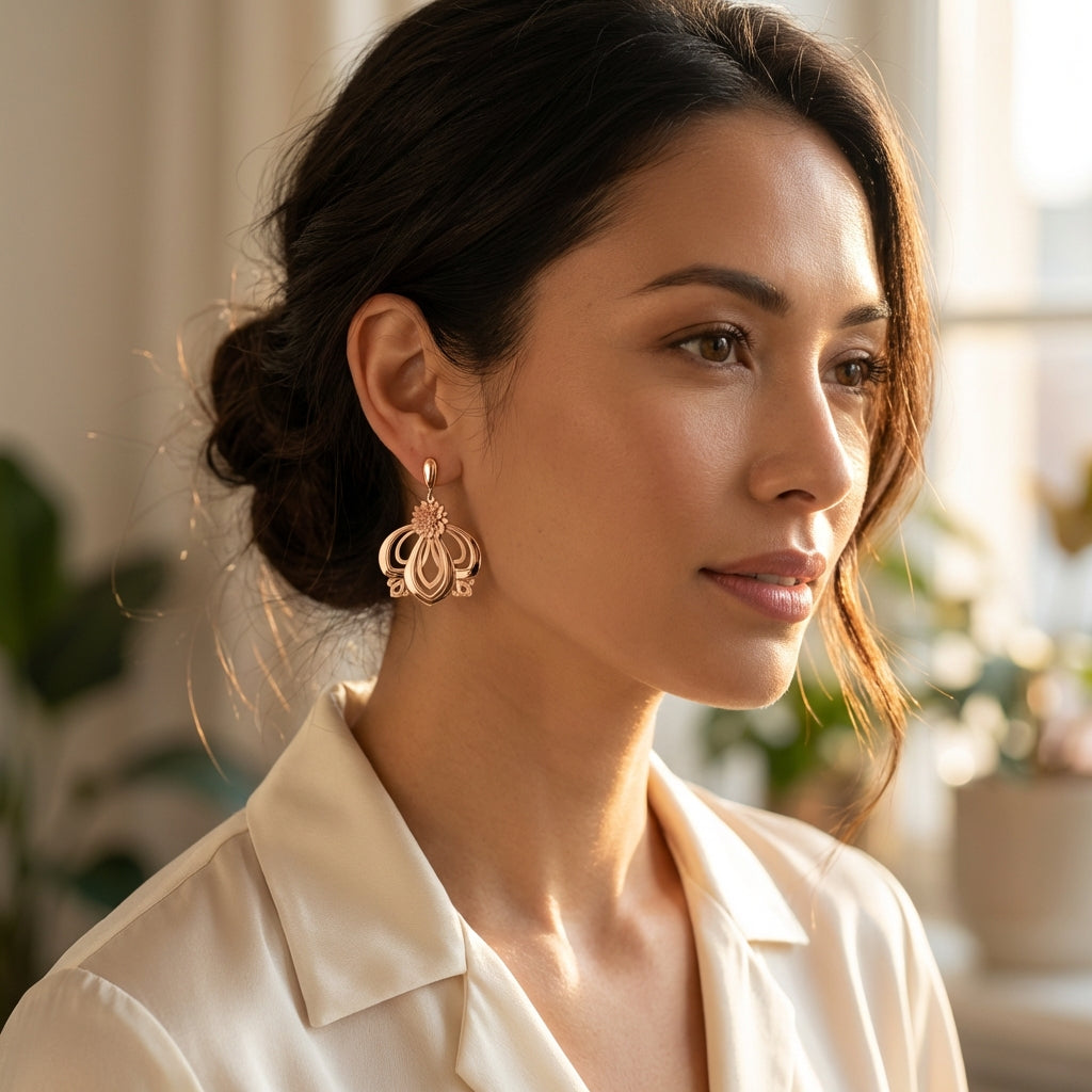 Dahlia Filigree Drop Earrings