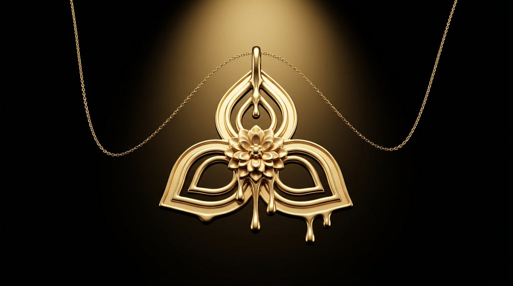 Trinity Dahlia Knot Pendant Necklace – Spiritual Trinity Symbol in Silver or Solid Gold