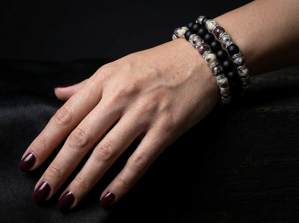 Shadow Guardian - Tourmaline and Black Onyx Bracelet Set