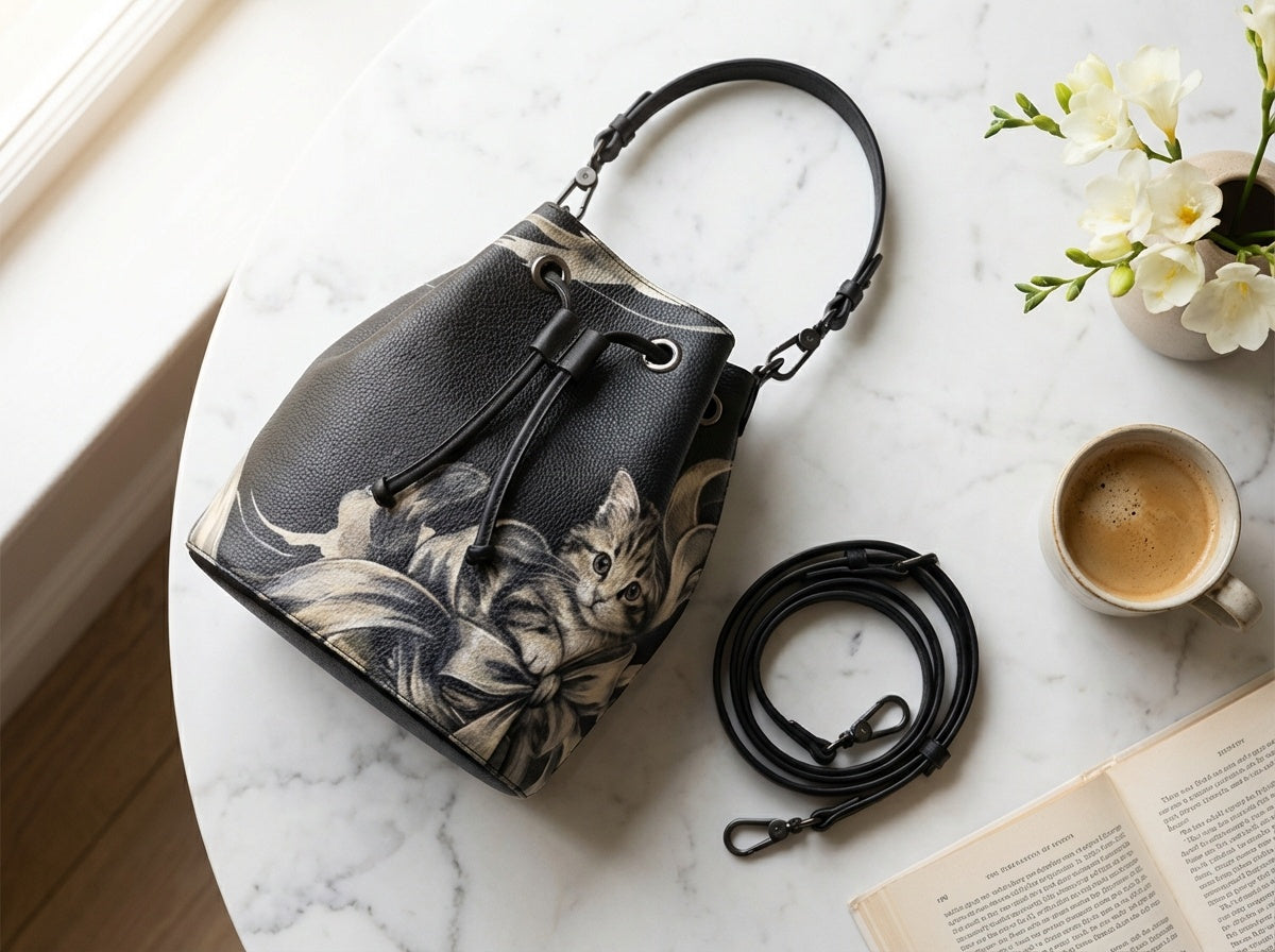 Zolthaire Tabby Kitten Bucket Bag