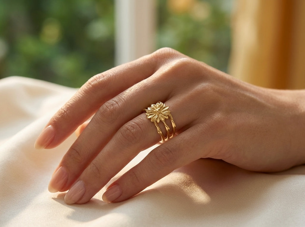 Dahlia Dripping Gold Ring