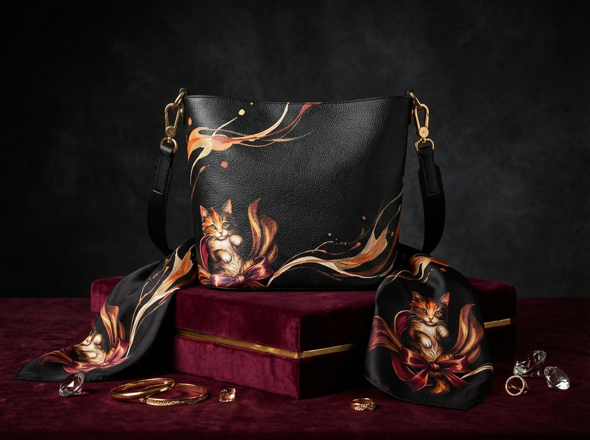 ZOLTHAIRE Calico Kitten Bucket Tote