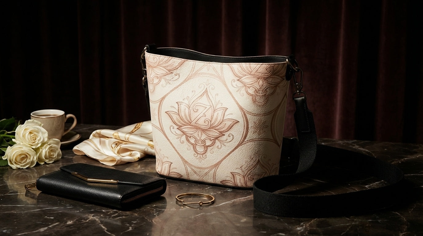 Zolthaire Emblem Blush Spring Bucket Tote