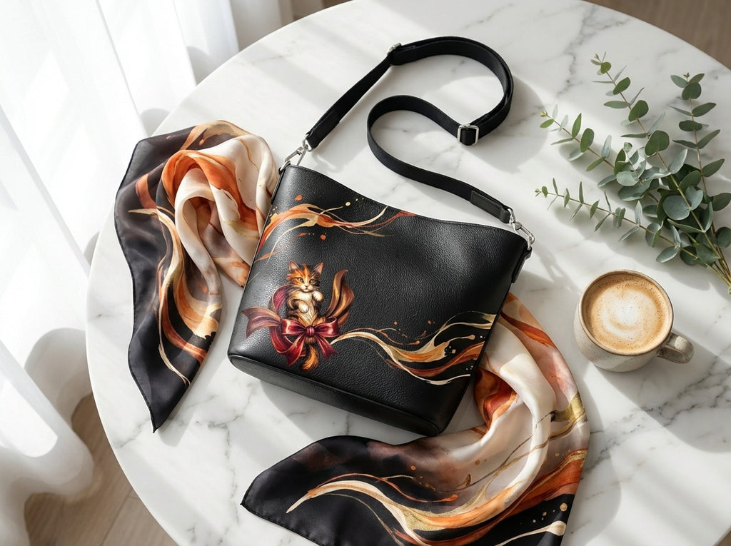 ZOLTHAIRE Calico Kitten Bucket Tote