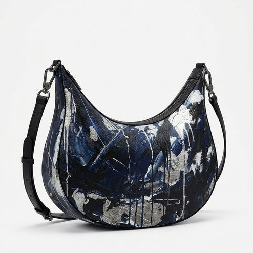 Curved Shoulder Bag — Silk on Moonlit Shadows Collection