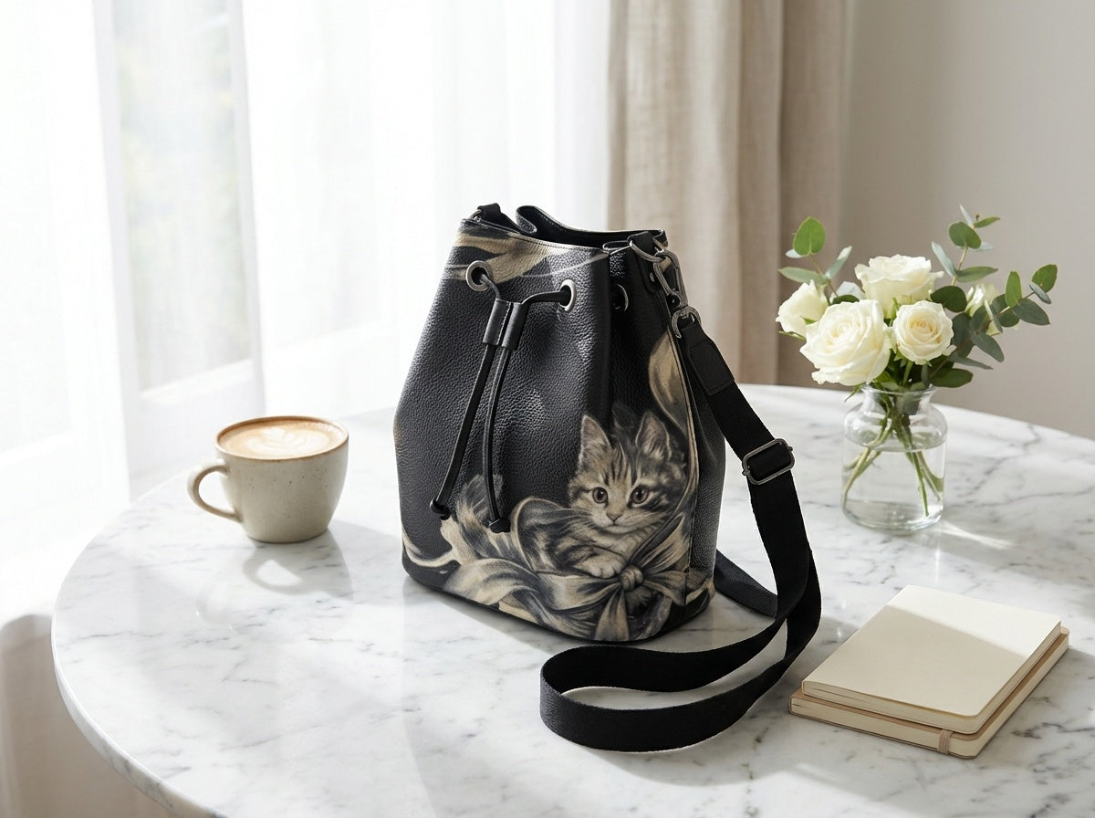Zolthaire Tabby Kitten Bucket Bag