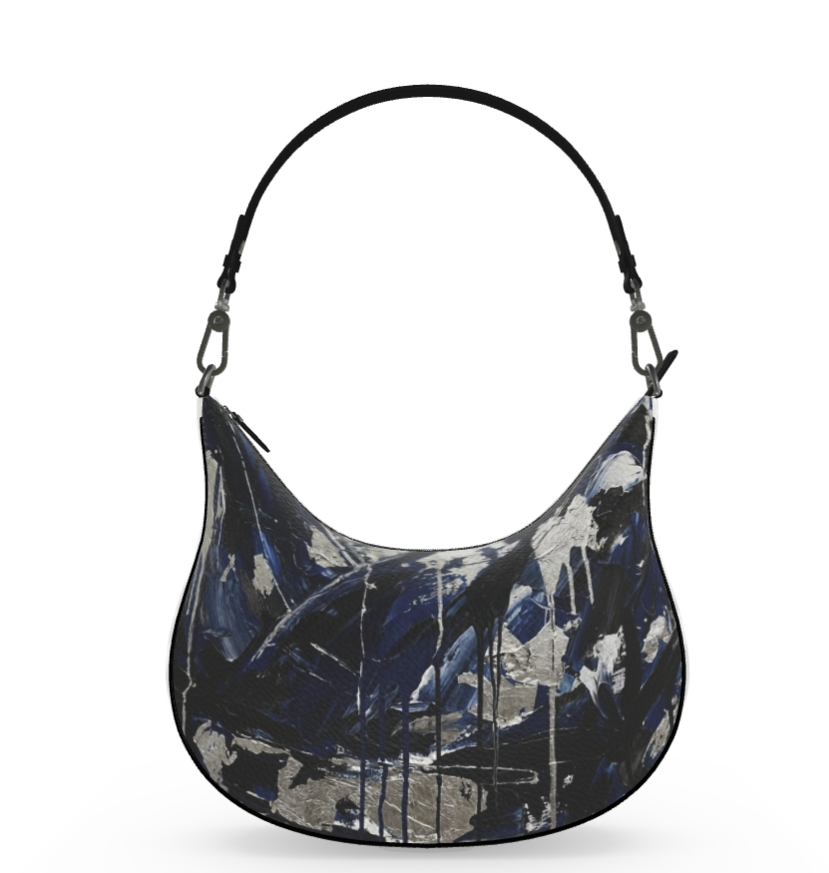Curved Shoulder Bag — Silk on Moonlit Shadows Collection