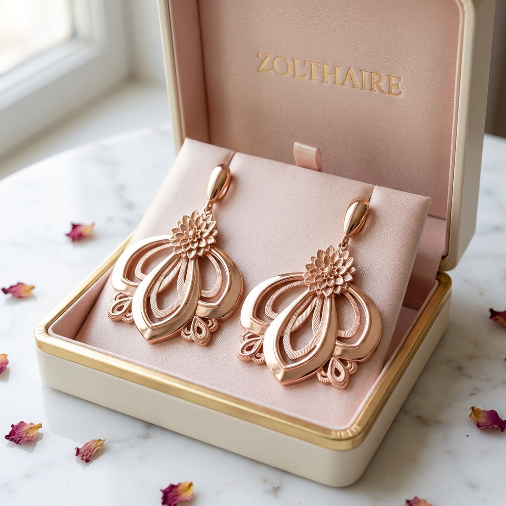 Dahlia Filigree Drop Earrings