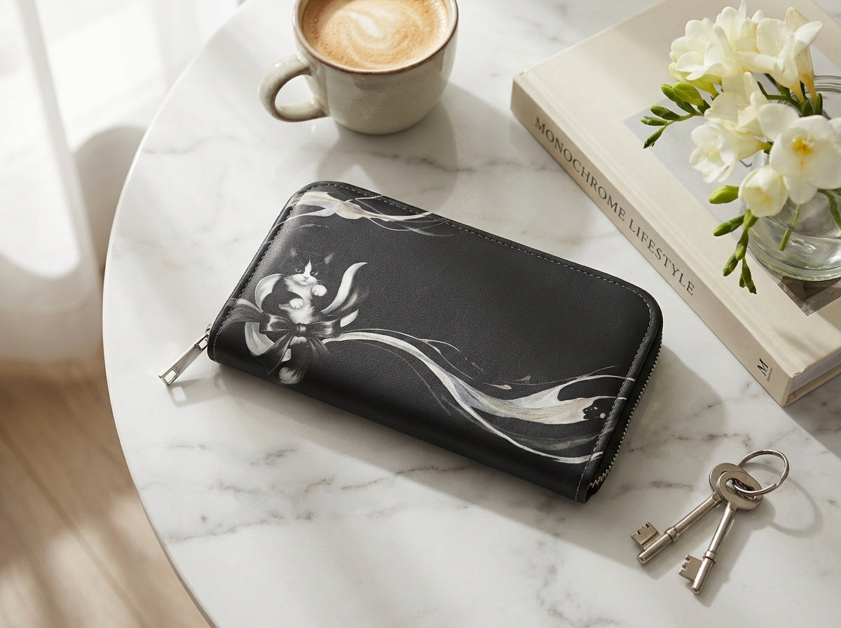 Zolthaire Tuxedo Kitten Zip Wallet Set
