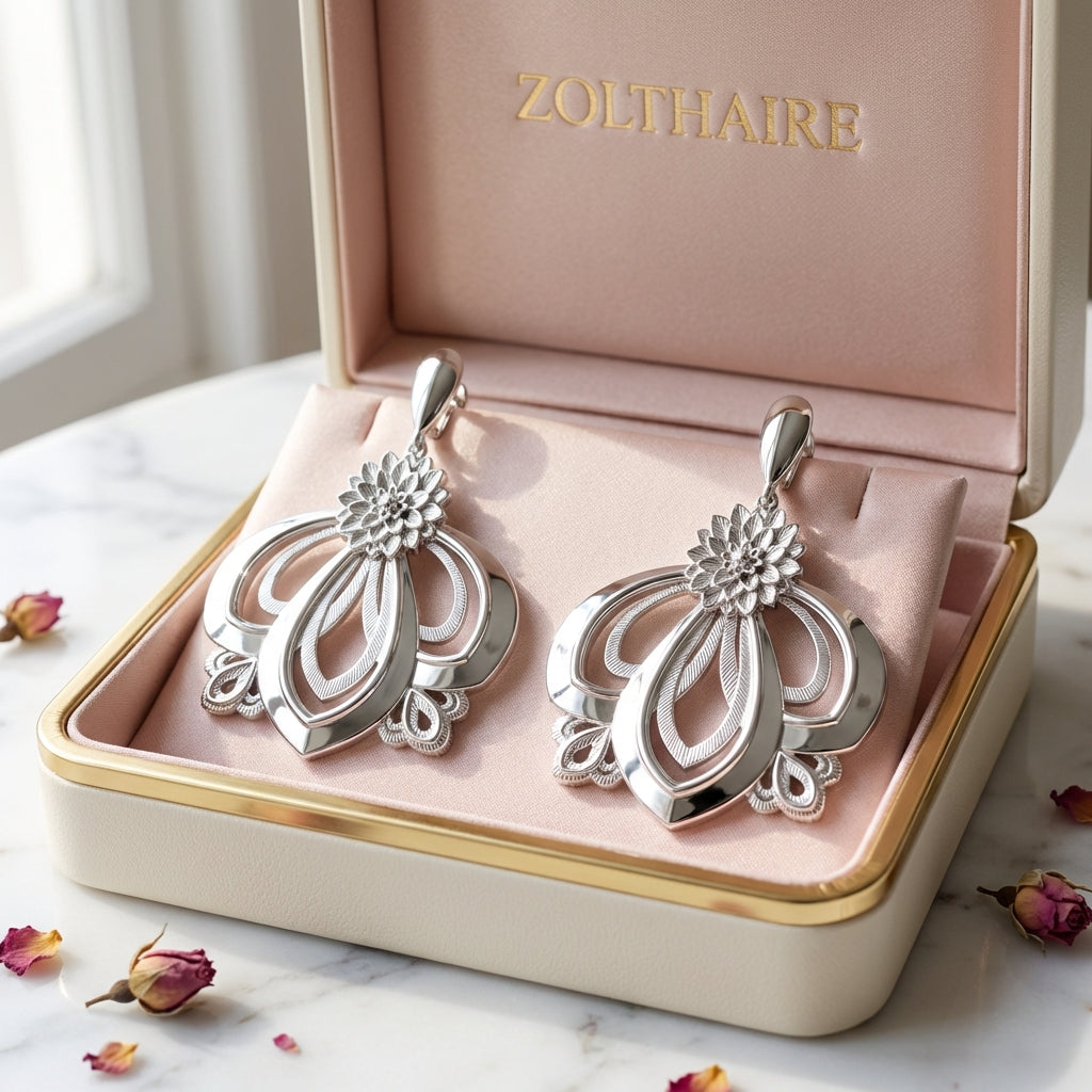 Dahlia Filigree Drop Earrings