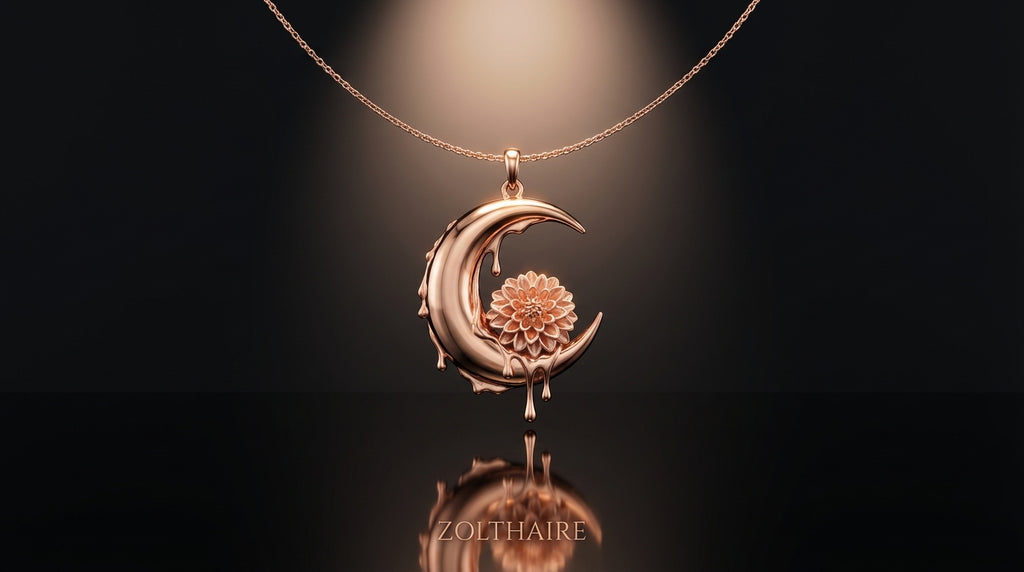 Dahlia Crescent Pendant Necklace — Affordable Luxury Edition