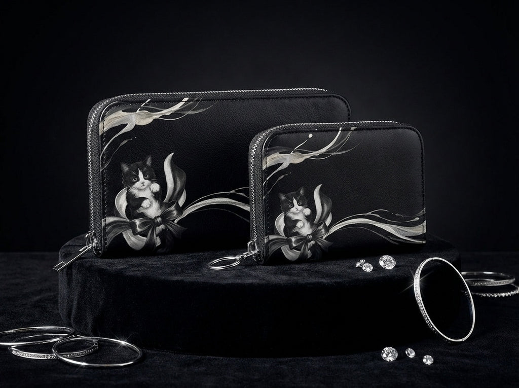 Zolthaire Tuxedo Kitten Zip Wallet Set