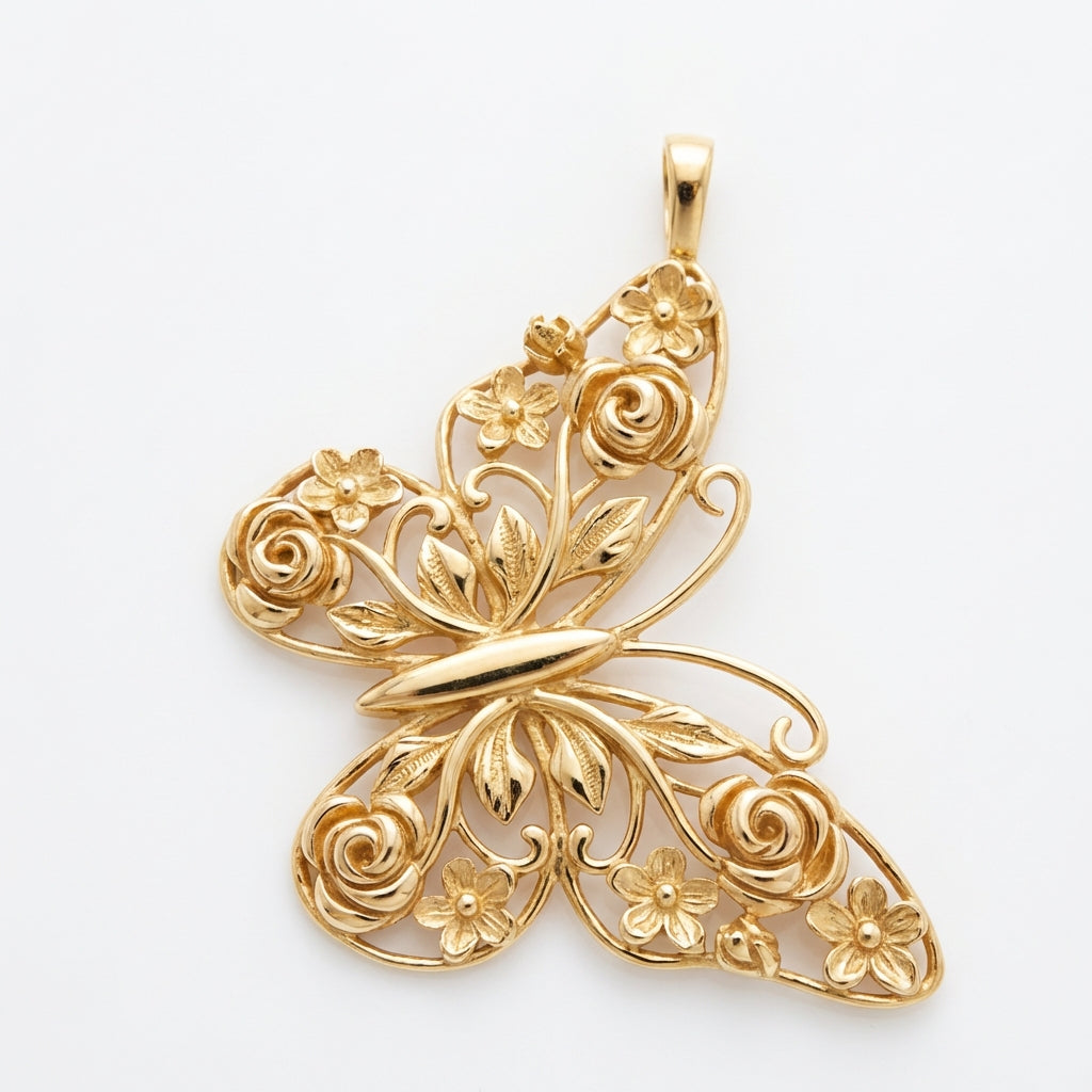 Floral Butterfly Pendant