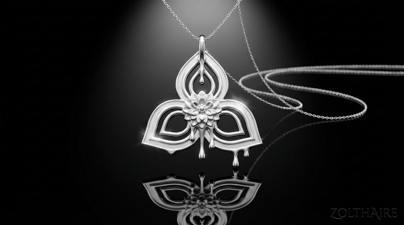 Trinity Knot Necklace Dahlia Flower, Celtic Knot Necklace Gift for Her, Symbolic Jewelry