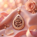 Kintsugi Rose Pendant Necklace Healing Jewelry • Rose Pendant • Meaningful Gift