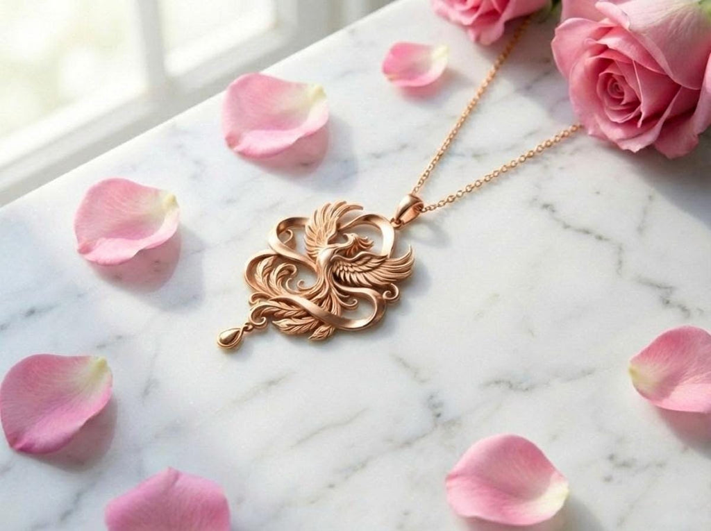 Phoenix Pendant Necklace • Rebirth Symbol • Meaningful Gift