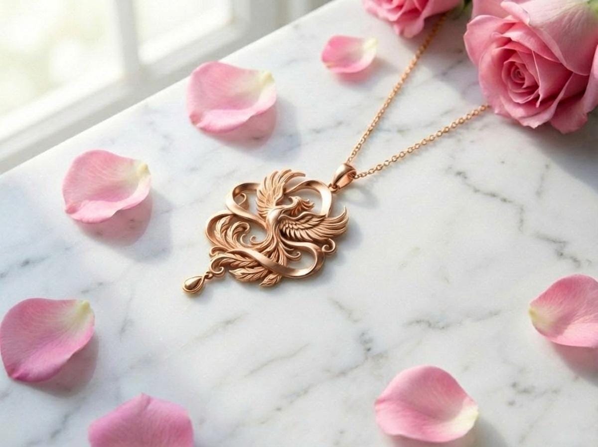Phoenix Pendant Necklace • Rebirth Symbol • Meaningful Gift
