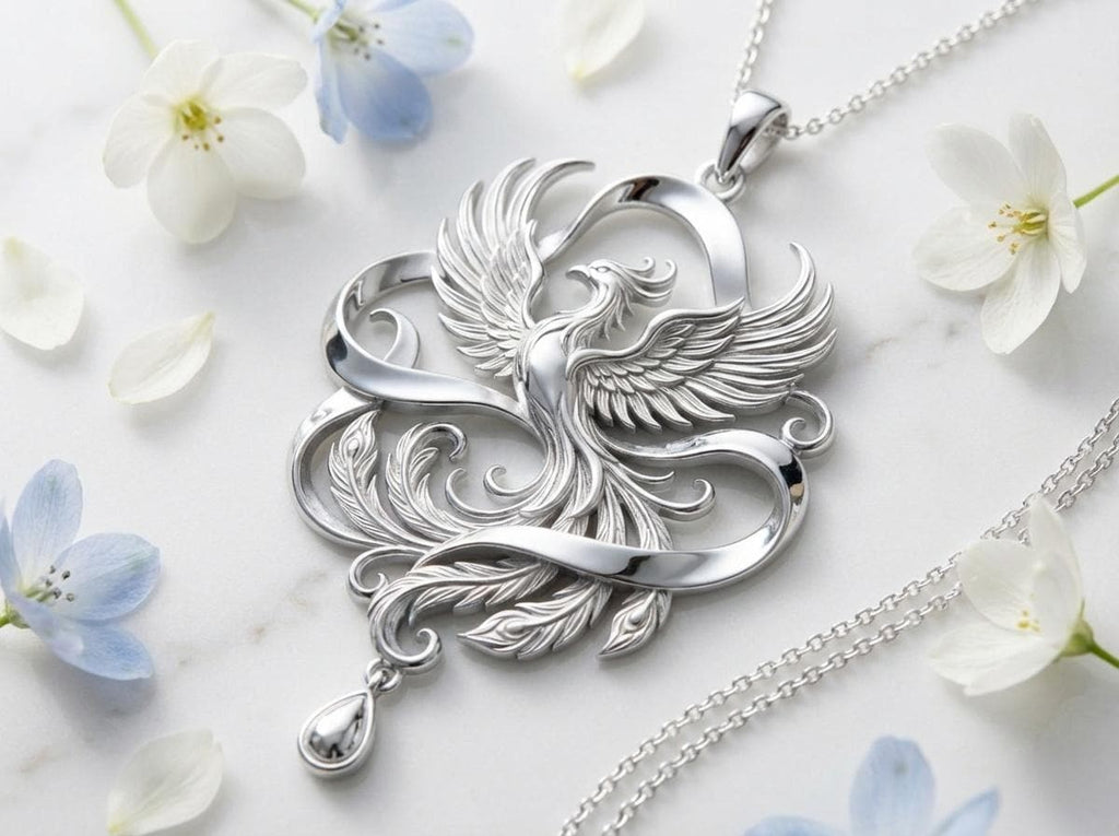 Phoenix Pendant Necklace • Rebirth Symbol • Meaningful Gift