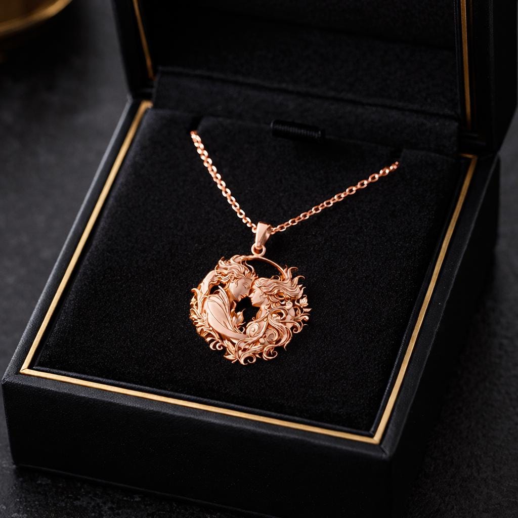 Eternal Union Pendant Necklace – Romantic Couple Medallion in Gold, Silver, or Rose Gold Yin Yang Pendant Inspiration