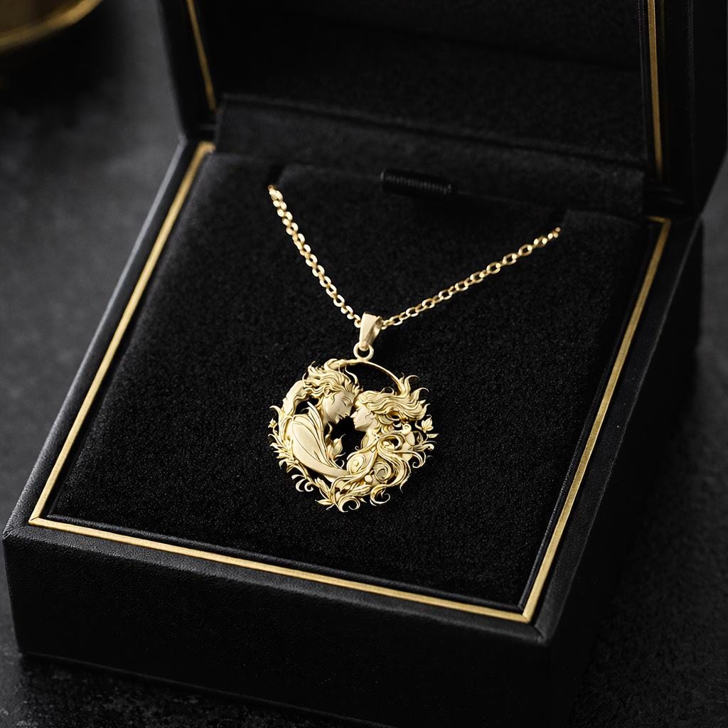 Eternal Union Pendant Necklace – Romantic Couple Medallion in Gold, Silver, or Rose Gold Yin Yang Pendant Inspiration