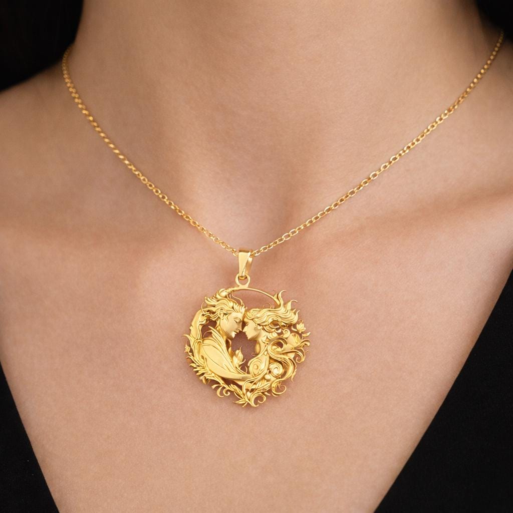 Eternal Union Pendant Necklace – Romantic Couple Medallion in Gold, Silver, or Rose Gold Yin Yang Pendant Inspiration