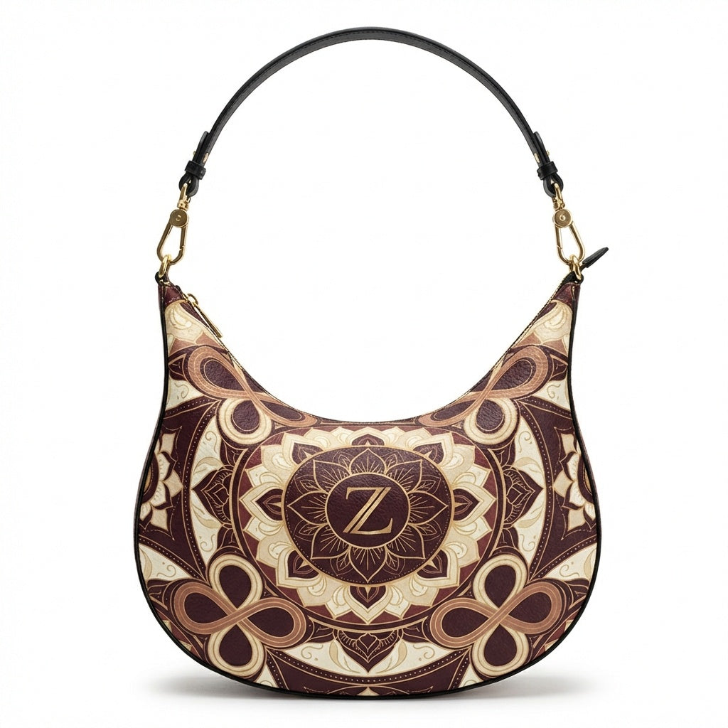 ZOLTHAIRE BURNT EMBER CURVED SHOULDER BAG