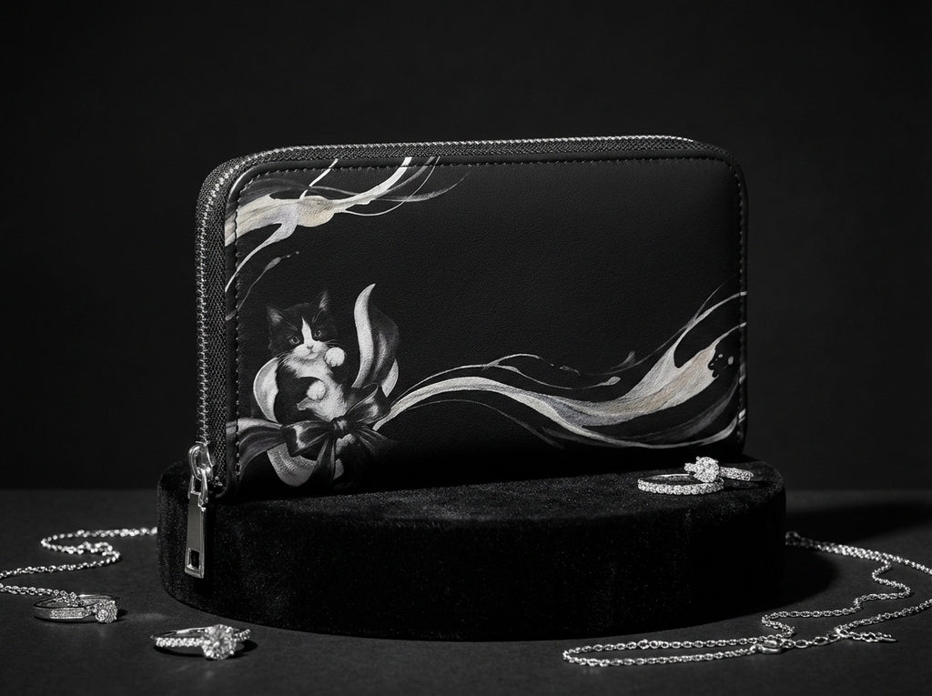 Zolthaire Tuxedo Kitten Zip Wallet Set