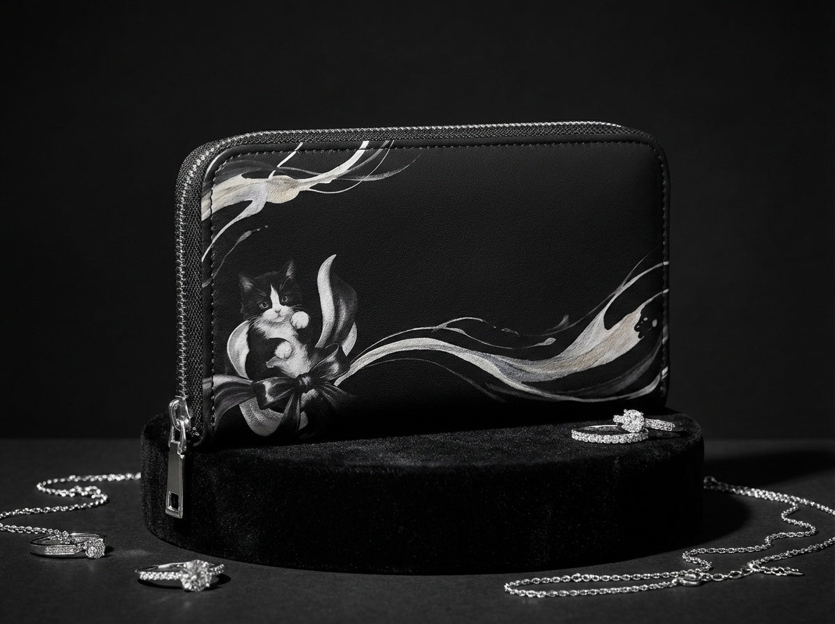 Zolthaire Tuxedo Kitten Zip Wallet Set