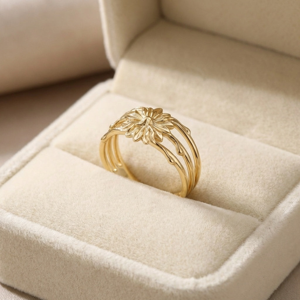 Dahlia Dripping Gold Ring