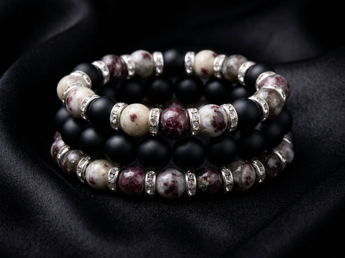 Shadow Guardian - Tourmaline and Black Onyx Bracelet Set