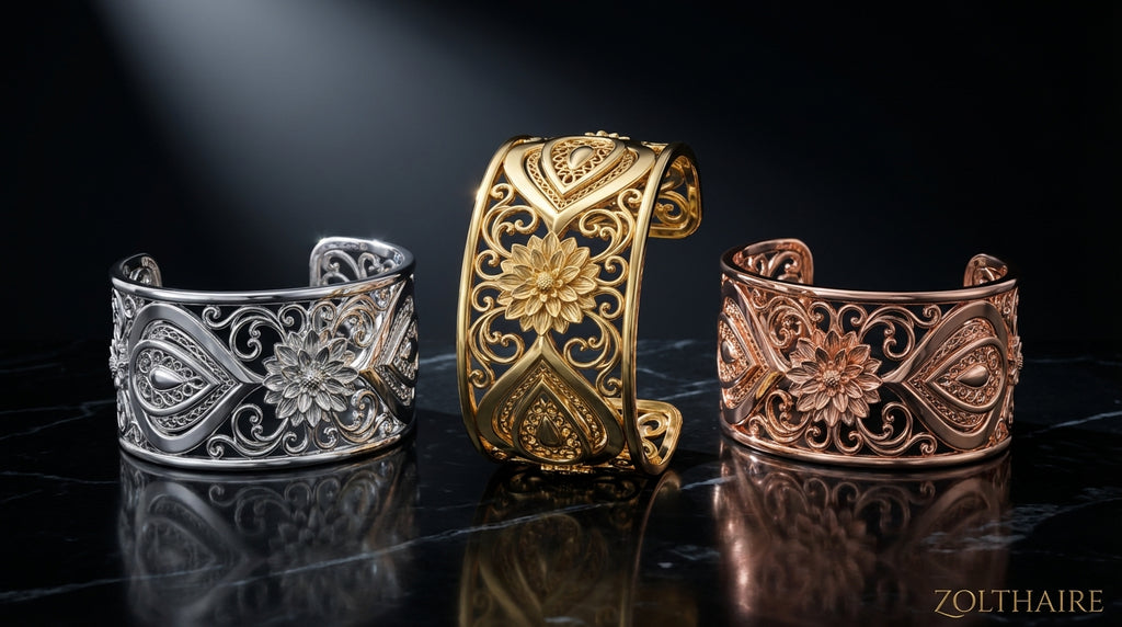 Dahlia Filigree Cuff by Zolthaire