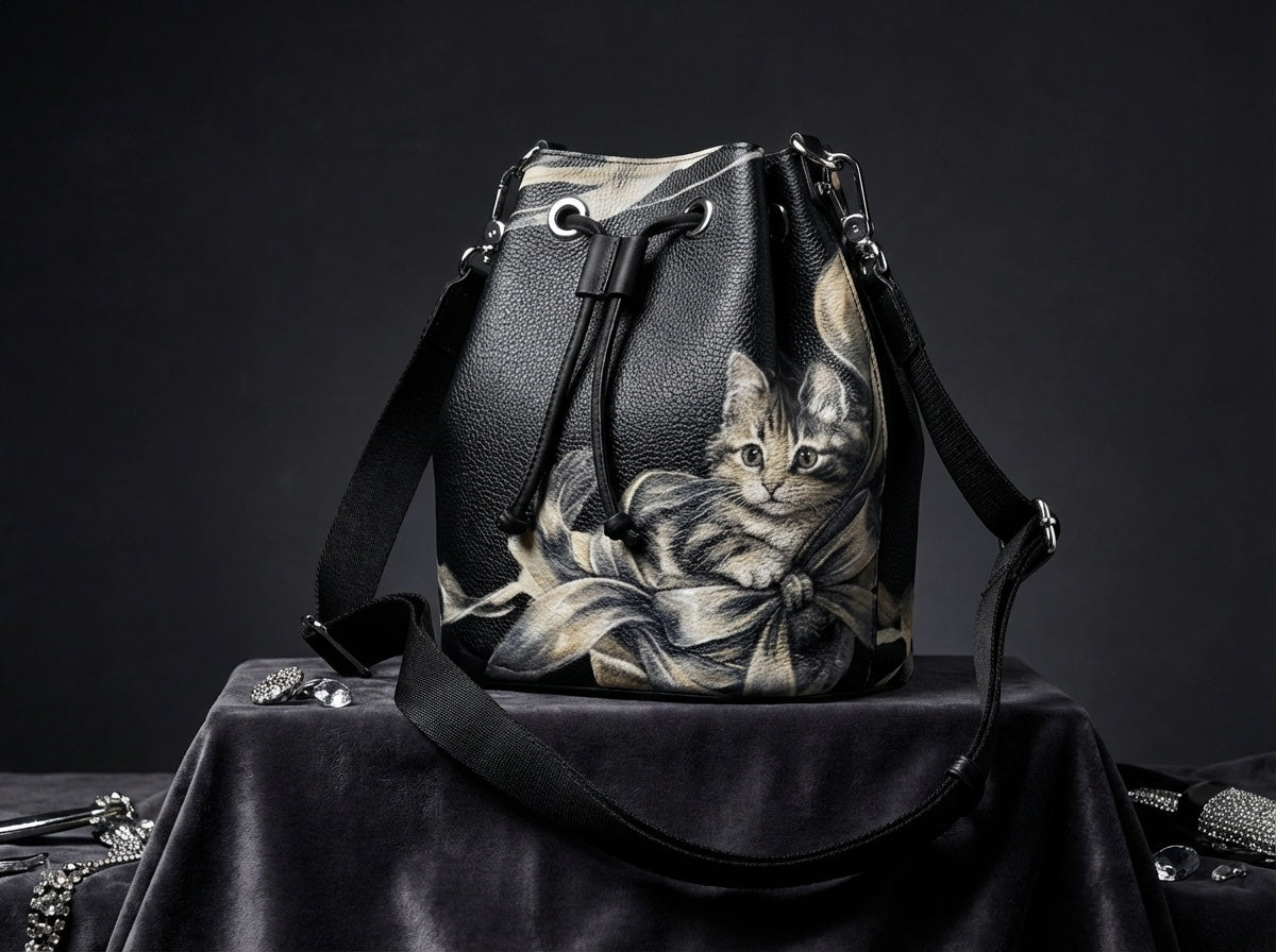 Zolthaire Tabby Kitten Bucket Bag