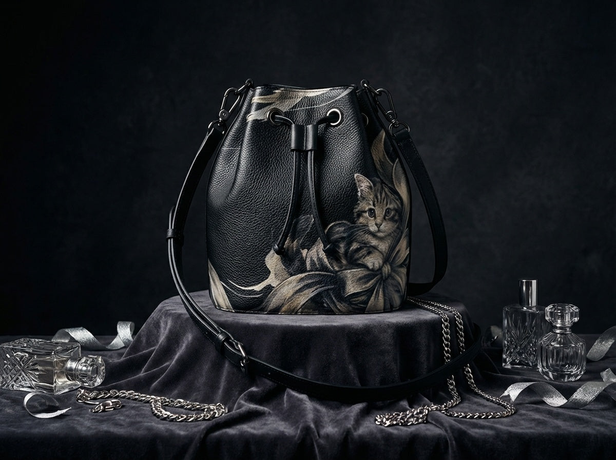 Zolthaire Tabby Kitten Bucket Bag