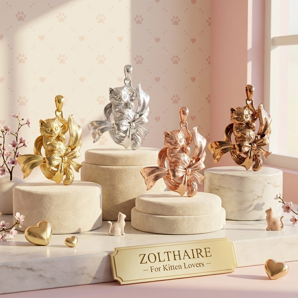 Silk-Wrapped Kitten Pendant