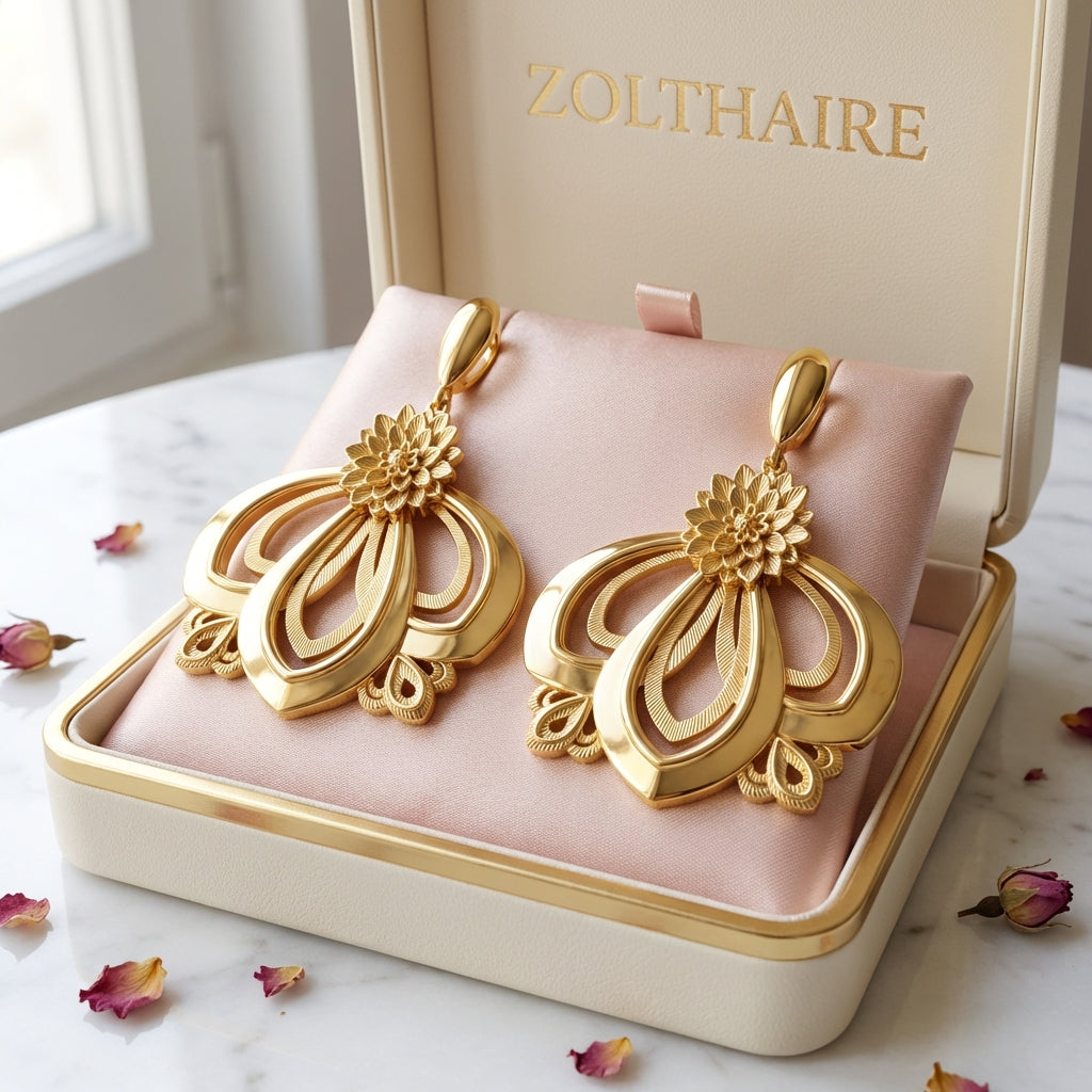 Dahlia Filigree Drop Earrings