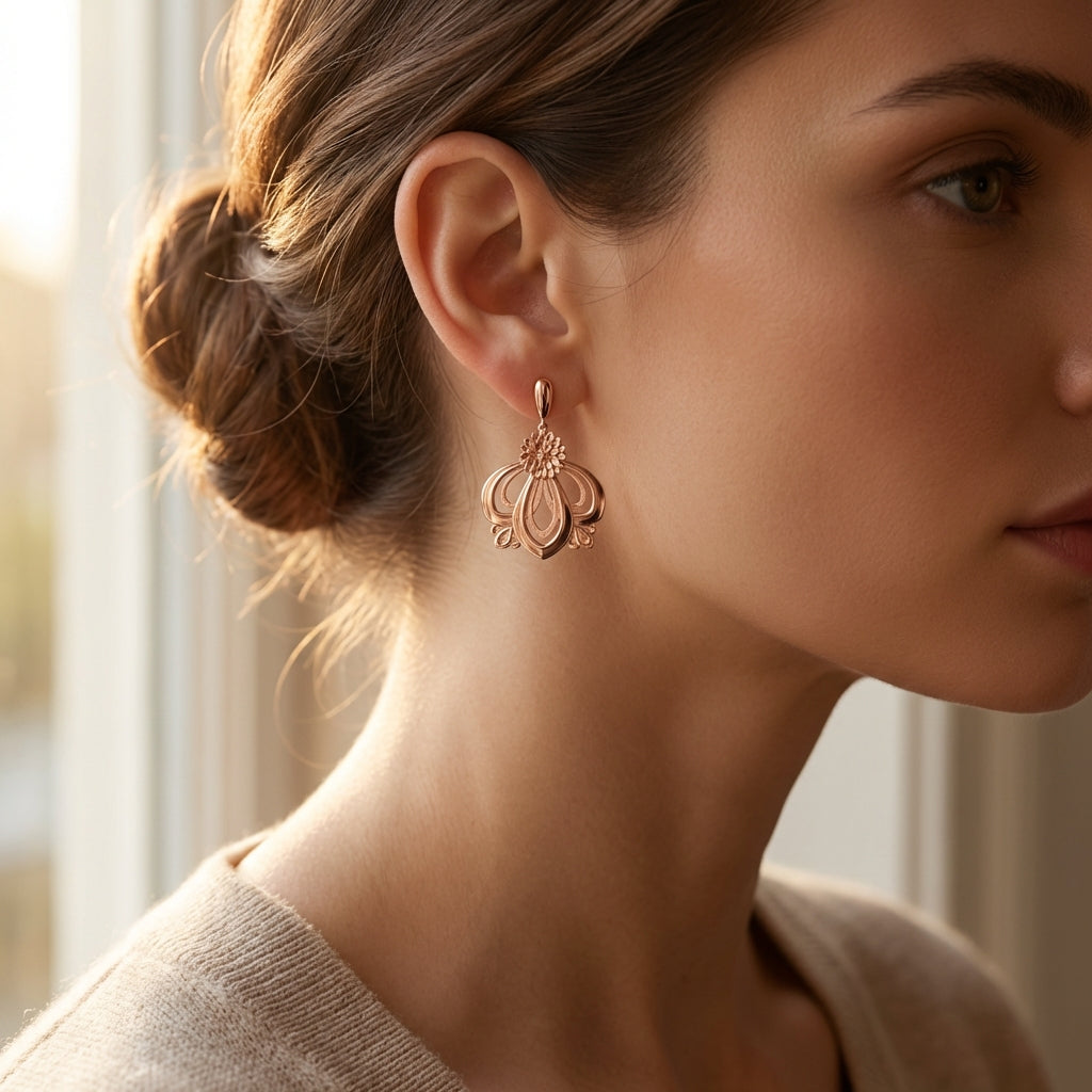 Dahlia Filigree Drop Earrings